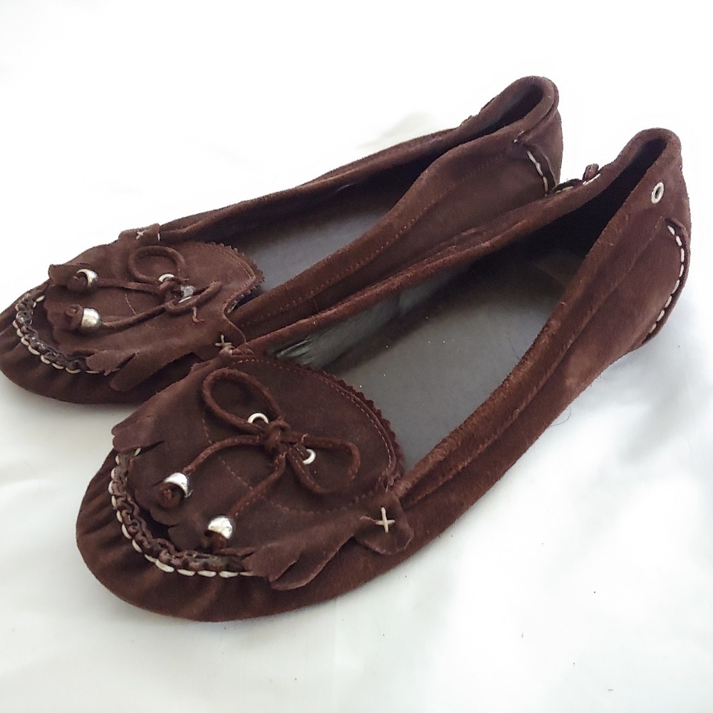 NYLA Brown Leather Moccasins